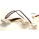 3-Pin Fan to 4-Pin Pass-Through Power Adapter Cable Takeoff 3-4 Wire