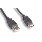 USB 2.0 Extension Cable Black 3ft A-Male to A-Female Passive