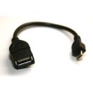 USB-A Female to Micro-B Male Converter OTG Adapter Cable